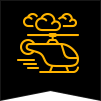 Icon of a helicopter in the clouds