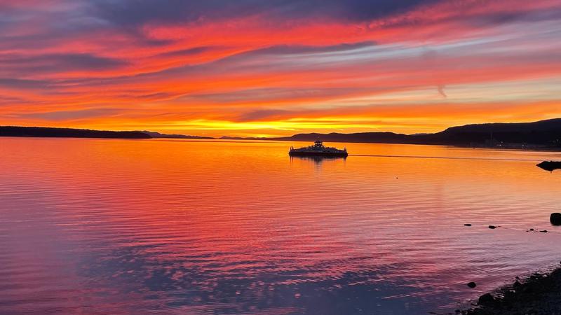 coastline during a colourful sunset