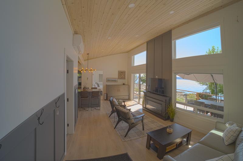 Interior of a waterfront cabin
