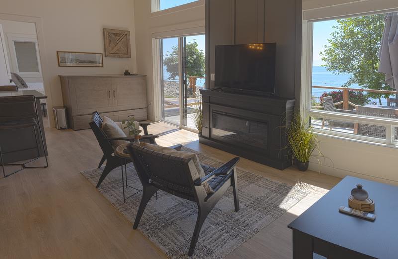 Interior of a waterfront cabin