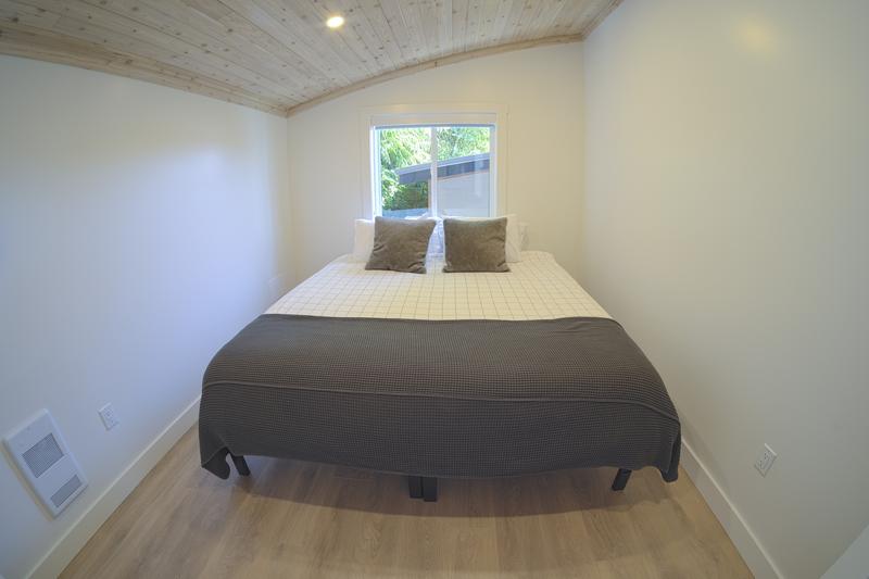 Cozy cabin bedroom with bed